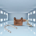 The 110dB siren alarm lock with its thick shackle in an outdoor setting.