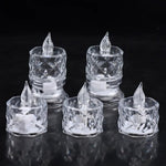 Transparent LED tea lights casting a soft, safe light for any occasion.