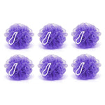 Group of 6 assorted bath loofahs, perfect for a refreshing shower.