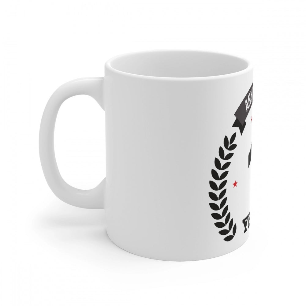 Ceramic 26th Anniversary Printed Coffee Mug (Color: White, Capacity:330ml)