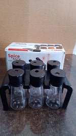 Kitchen spice jars with organizer stand to keep spices fresh