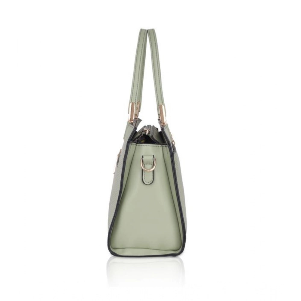 Women's Faux Leather Textured Adjustable Long Belt Handbag (Green)