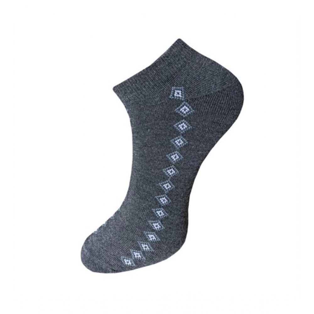 3_Pair Set Unisex Casual Cotton Printed Ankle Length Socks (Multicolor)
