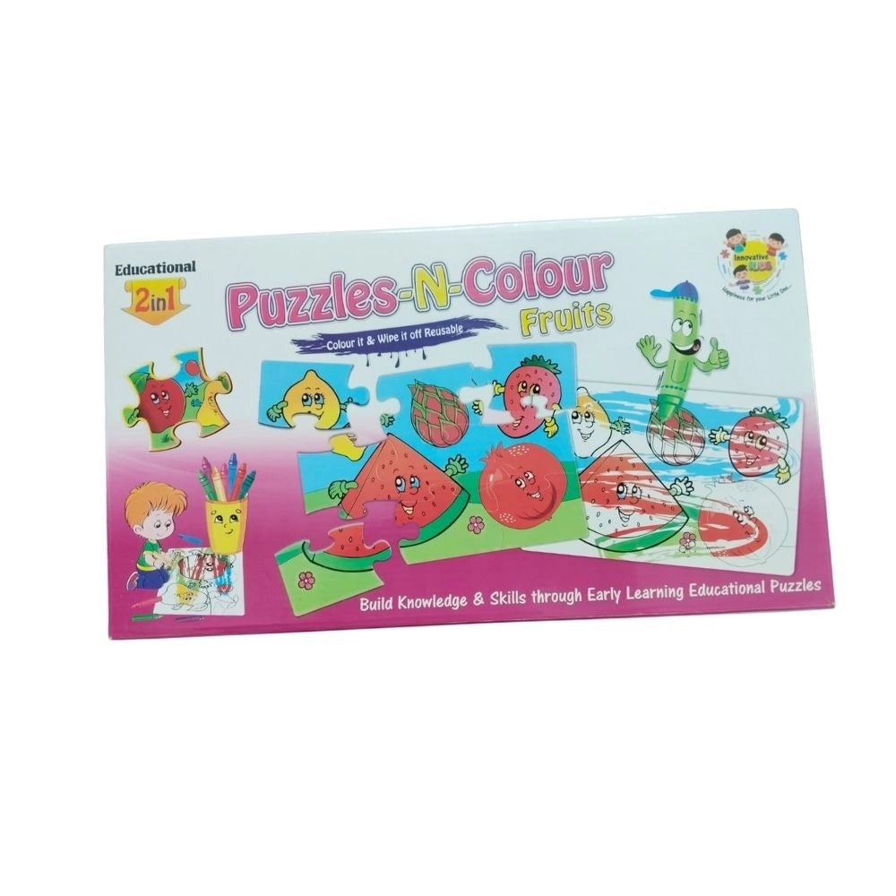 2 In 1 Puzzle   ColorsFtruit |   Cardboard  |   Educational Toys| 3+ Years