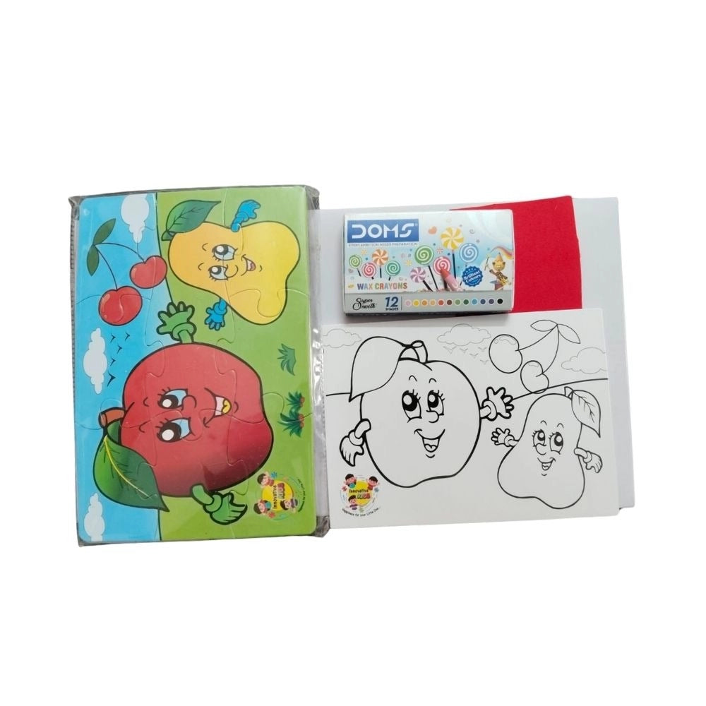 2 In 1 Puzzle   ColorsFtruit |   Cardboard  |   Educational Toys| 3+ Years