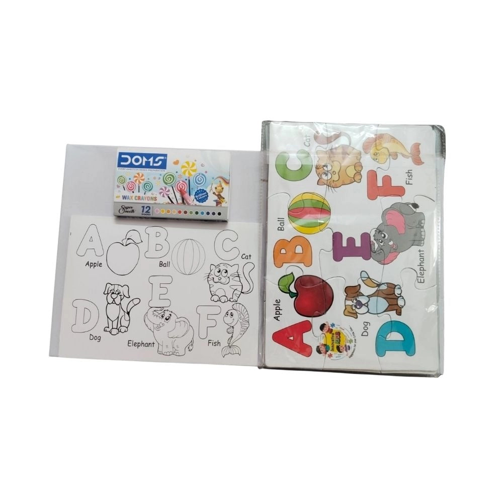 2 In 1 Puzzle   Colors Alphabet |   Cardboard  |   Educational Toys| 3+ Years