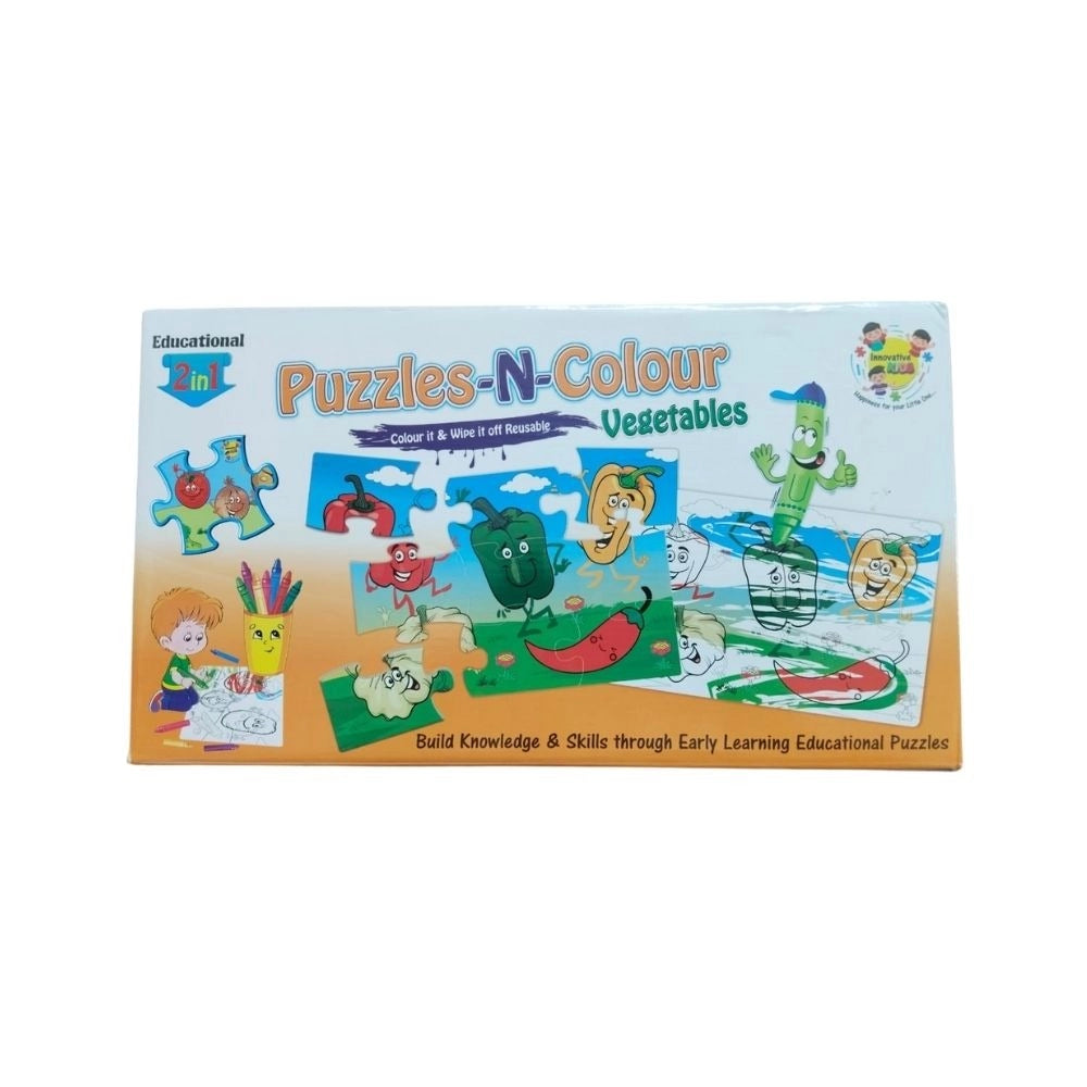 2 In 1 Puzzle   Colors Vegetable |   Cardboard  |   Educational Toys| 3+ Years
