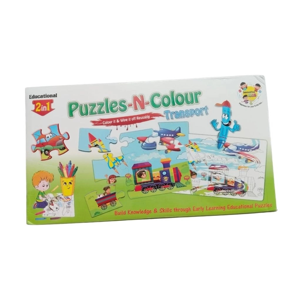 2 In 1 Puzzle   Colors-Transport |   Cardboard  |   Educational Toys| 3+ Years