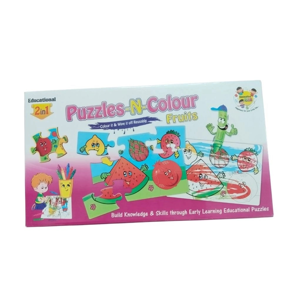 2 In 1 Puzzle   ColorsFtruit |   Cardboard  |   Educational Toys| 3+ Years