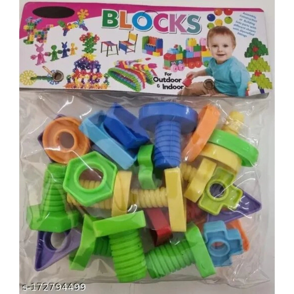 Nut   Bolt PVC Block | Plastic | Toys | 3+ Years