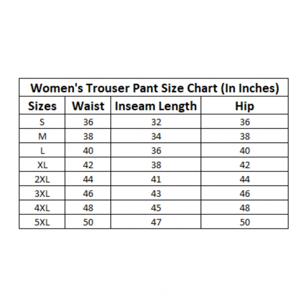 Women's Casual Printed Cotton Flex Trouser Pant (Mustard)