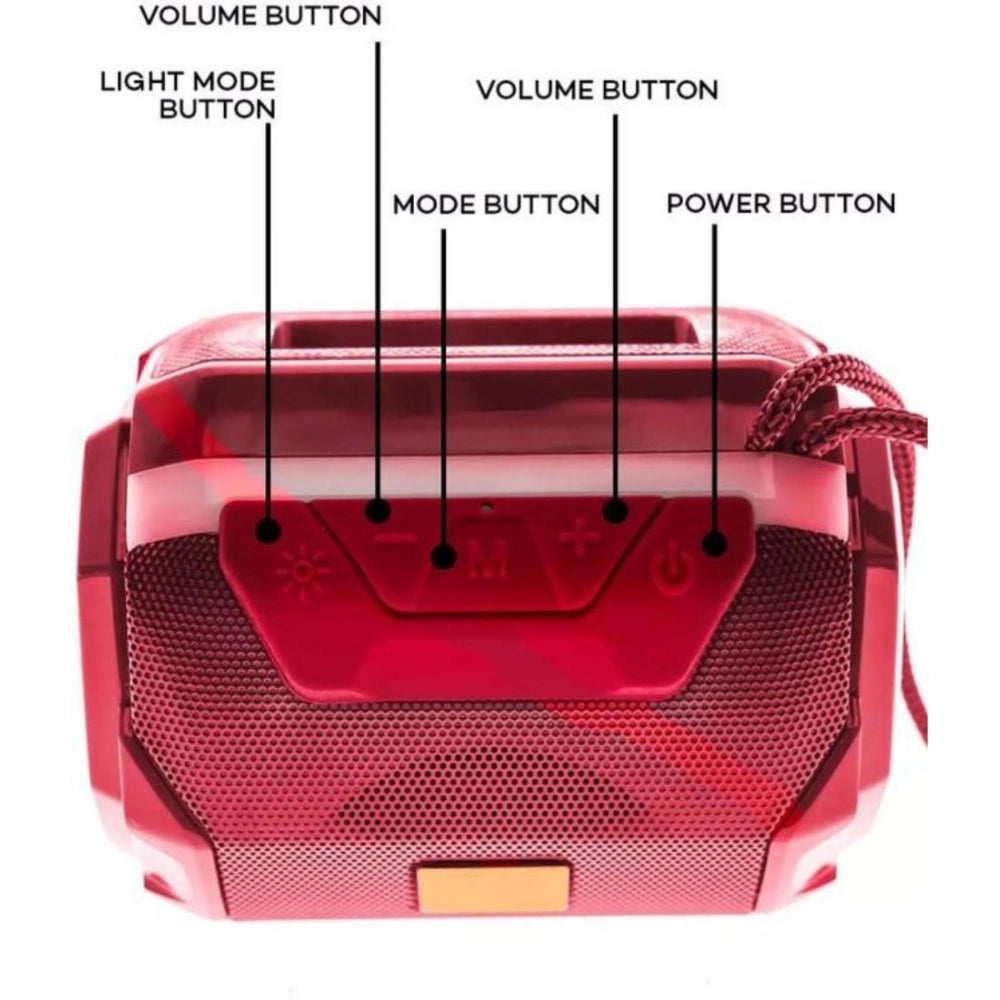 Plastic Rubber Wireless A005 Bluetooth Speaker (Red)
