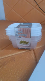 Set of four BPA-free food storage containers with lids