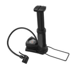 Versatile foot pump suitable for inflating both bicycle and car tires.