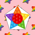 The Star Fidget Toy placed on a plain surface, emphasizing its bright color and simple form.