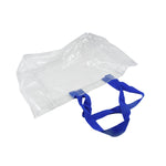 Clear grocery bag with a handle, perfect for daily errands.