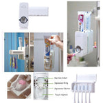 Back of the automatic toothpaste dispenser highlighting the strong 3M adhesive sticker for easy installation.