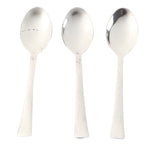 Stacked set of three lightweight, rust-resistant dining spoons