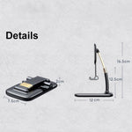 Slim and lightweight folded phone holder, ideal for carrying in a bag.