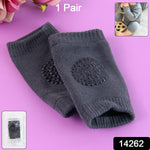 Close-up of dark grey toddler wool knit leg sleeves
