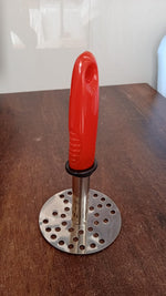 Side angle of stainless steel vegetable masher