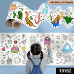 Large roll of kids drawing paper with marine undersea designs