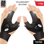 Fingerless LED gloves showcasing breathable fabric and adjustable wrist strap for comfort.