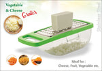 Versatile Quickslice cheese grater and vegetable slicer with multiple blades for food prep.