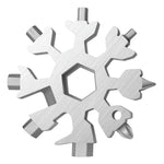 Portable Snowflake Multi-Tool held in hand, highlighting its ergonomic and compact design.