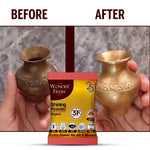Back label of Wonder Fresh Metal Polishing Powder showing usage instructions.