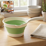 Foldable scoop for bathroom and kitchen use