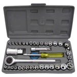 The Wagtail 40-piece socket toolkit neatly organized in its open portable case.