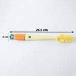 Size guide for bottle cleaning brush, showing length and diameter.