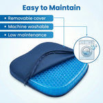 Side view of the ergonomic orthopedic seat cushion, highlighting its profile.