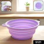 Close-up of silicone ice bath bowl with built-in ice cube tray base
