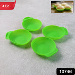 Set of four non-stick silicone idli maker cups for easy idli steaming