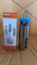 Side view of stainless steel double wall water bottle 300ml leak-proof and compact