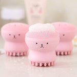 Multi-functional silicone facial tool for cleansing, exfoliating, and massaging.