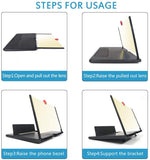 Compact mobile phone screen amplifier providing clear, enlarged viewing.