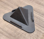 Brown Pyramid Mobile Stand on table with smartphone in place