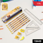 Complete 14-in-1 kids stationery set with cartoon design items for school