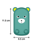 Side profile of the cartoon adjustable mobile stand, highlighting its compact foldable design.