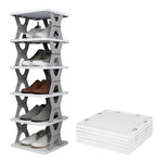 Organivo 6-layer foldable shoe rack, neatly packaged for delivery.