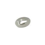 Lifestyle shot showing a stainless steel wall hook holding a kitchen towel.