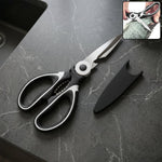 Multi-purpose 3 in 1 kitchen scissors with steel blades