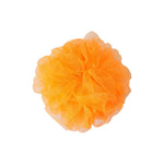 Long back scrubber shown with a round bath loofah for full body exfoliation.