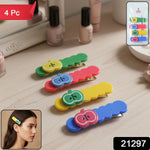 Set of 4 colorful apple-shaped hair clips for girls and kids