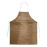 Protective kitchen apron showcasing long waist ties