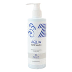Close-up shot of Zequz Hydrating Aqua Face Wash bottle