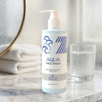 Hydrating Aqua Face Wash bottle showing front label and pump dispenser